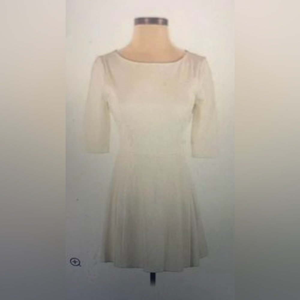 Halston Heritage Fit & Flare White Dress, Size 8